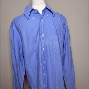 Brooks Brothers Classic waffle weave Blue Button Down long sleeve Shirt
